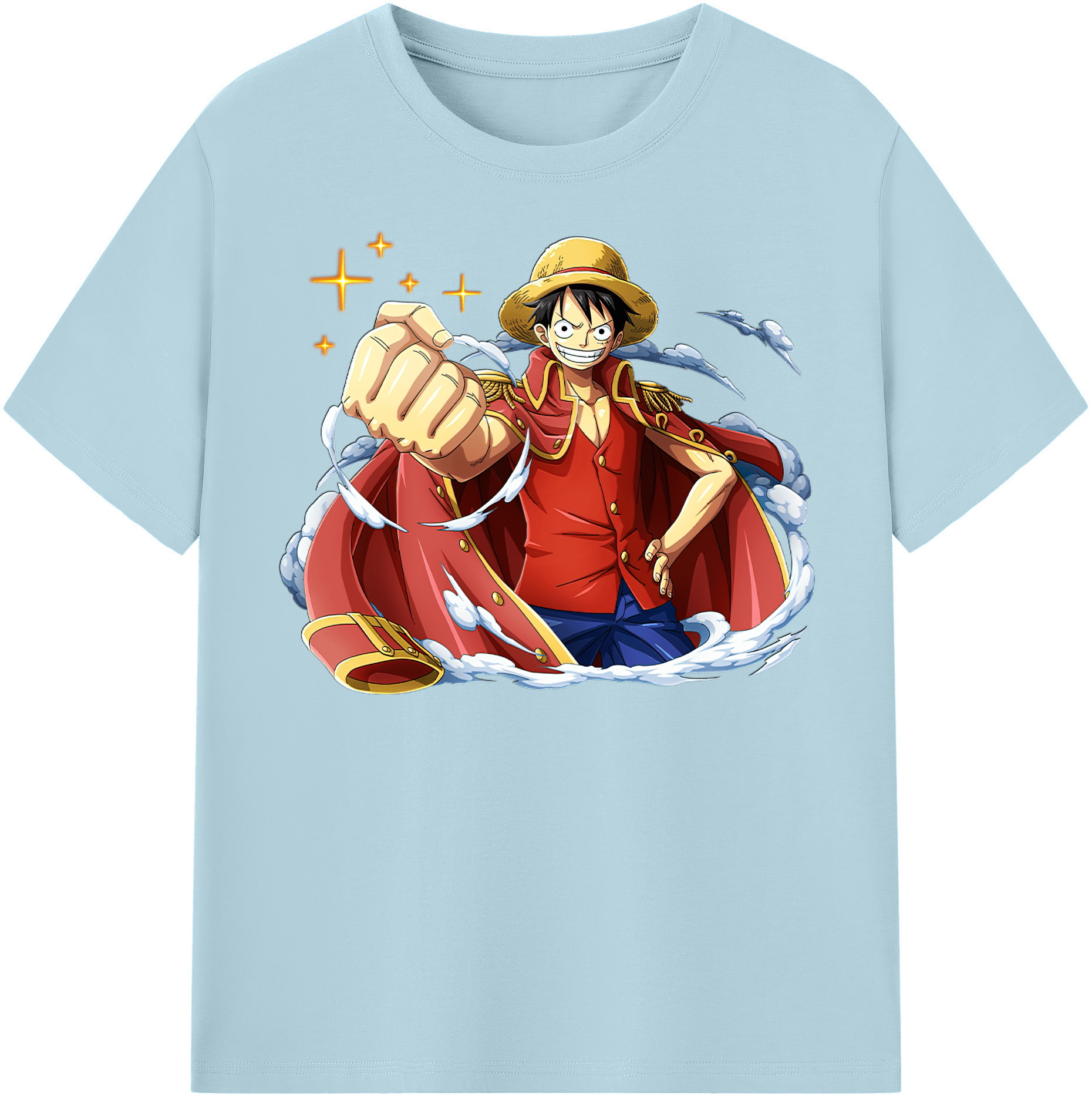 ワンピース モンキー・D・ルフィ ONE PIECE Monkey D. Luffy 綿100％半袖Tシャツ（フロントプリント）